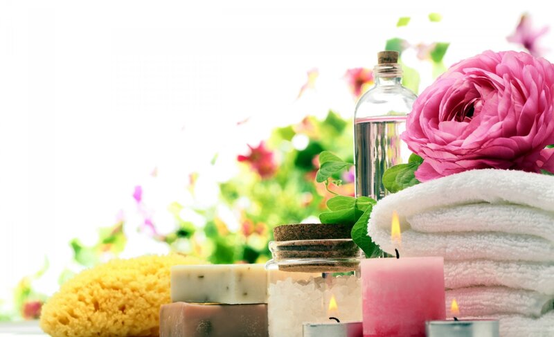 Bath Products and Flowers — Pink, Calm