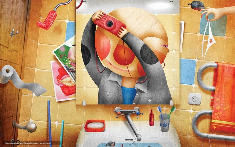 bathroom mirror illustration