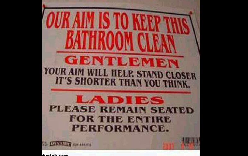 Bathroom Sign with Text