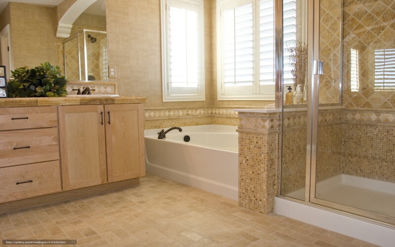 Bathroom with bathtub and shower