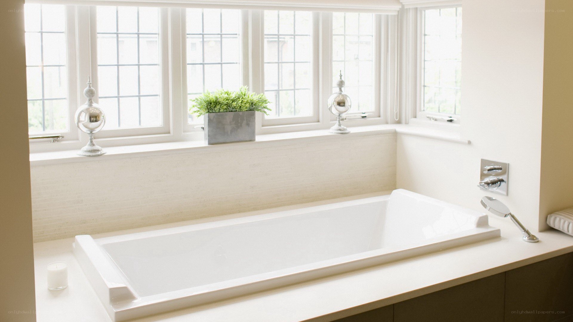 Bathroom with bathtub and window