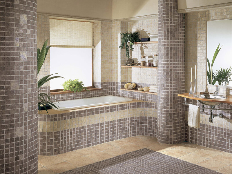 Bathroom with Bathtub — Beige