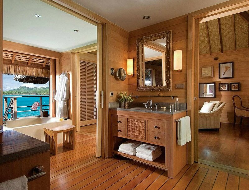 Bathroom with Ocean View — Brown