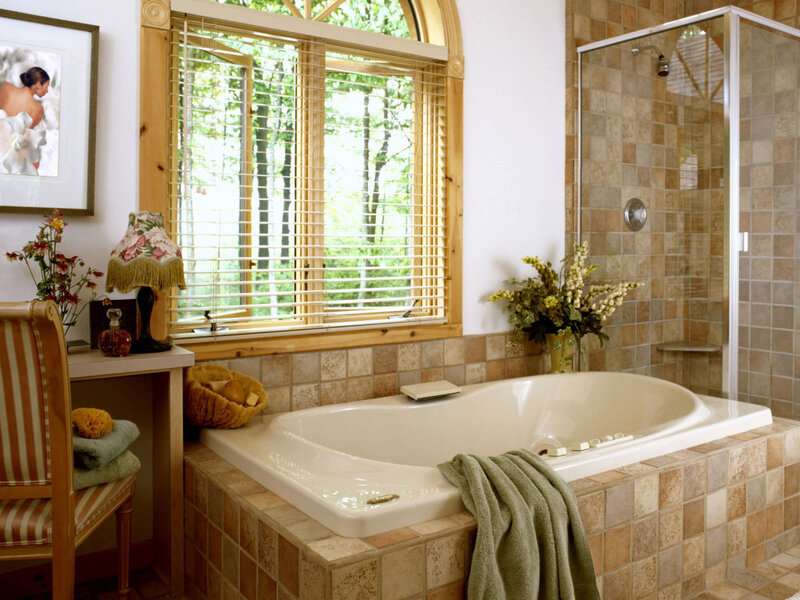 Bathroom with tub and shower