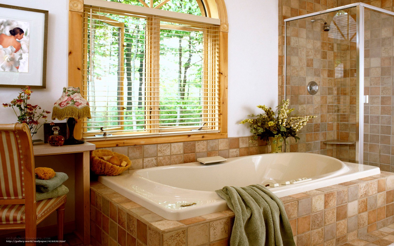 Bathroom with tub and shower