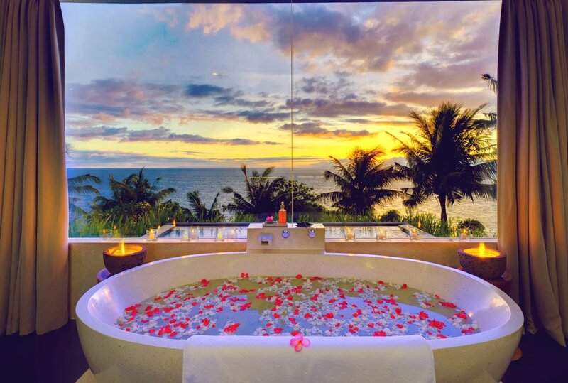 Bathtub with Flower Petals — Yellow, Serene