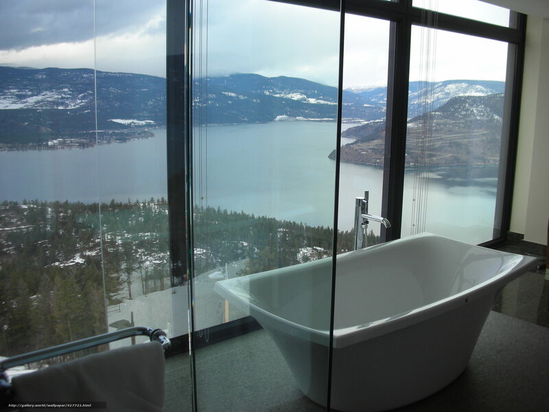 Bathtub with lake view
