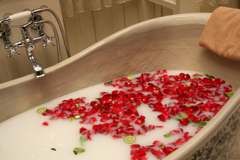 Bathtub with Rose Petals