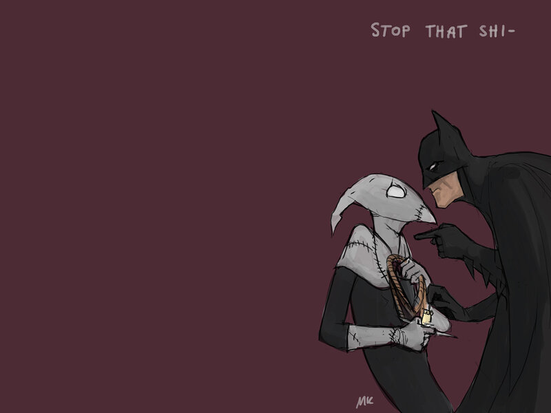 Batman and a bird-like figure