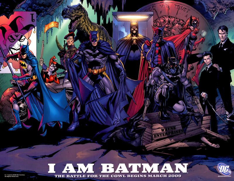 Batman and Allies in Cave — Blue