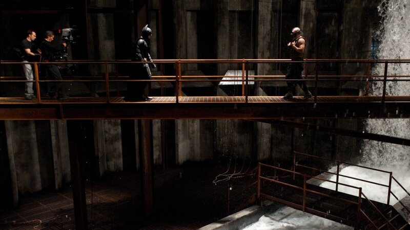 Batman and Bane on a bridge