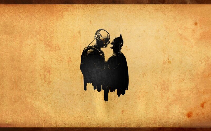 Batman and Bane Silhouette — Black