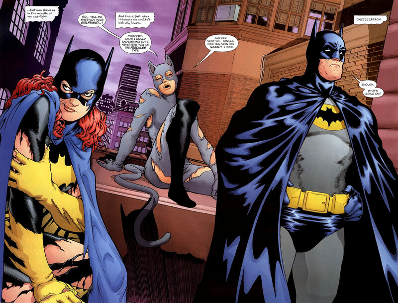 Batman and Batgirl confront Catwoman
