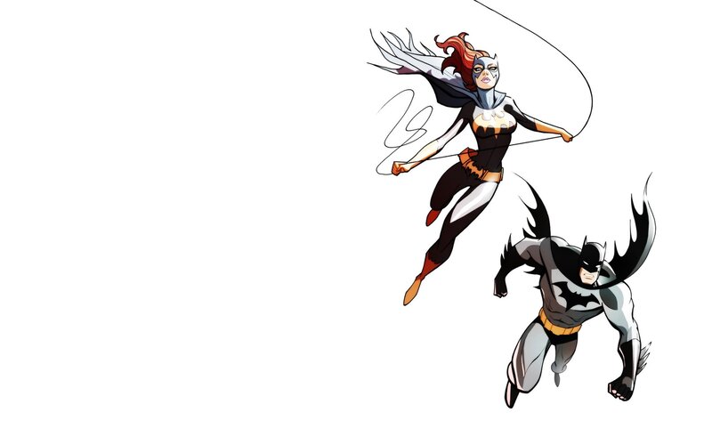 Batman and Batgirl in action