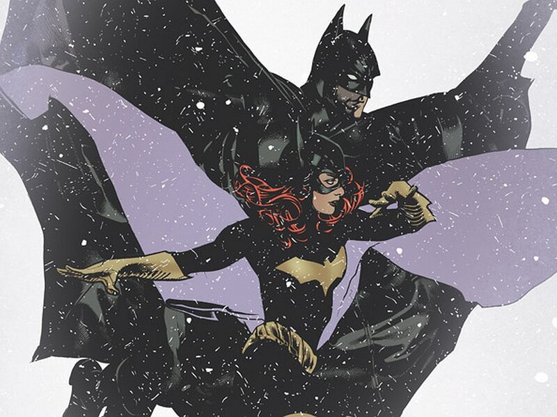 Batman and Batgirl in snow