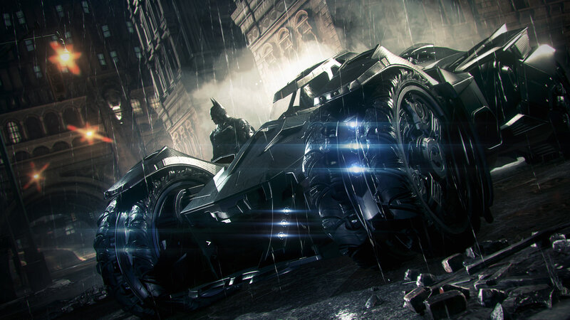 Batman and Batmobile — Black, Dramatic, Night