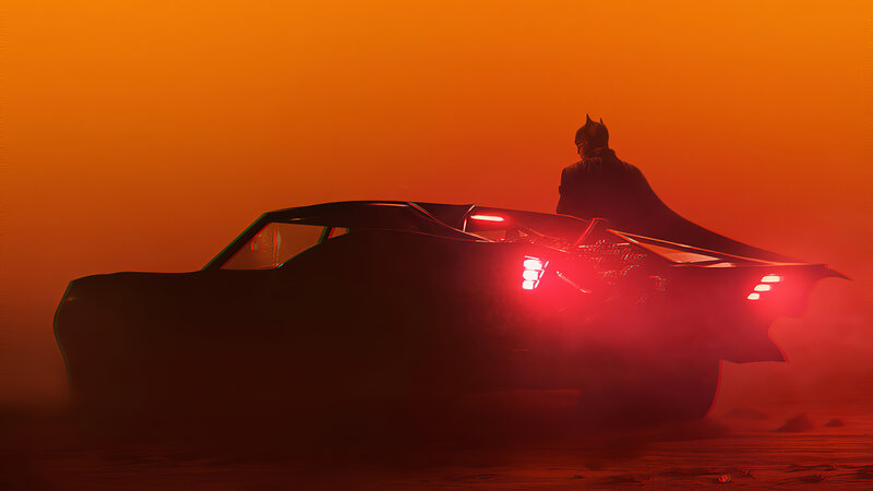 Batman and Batmobile — Orange