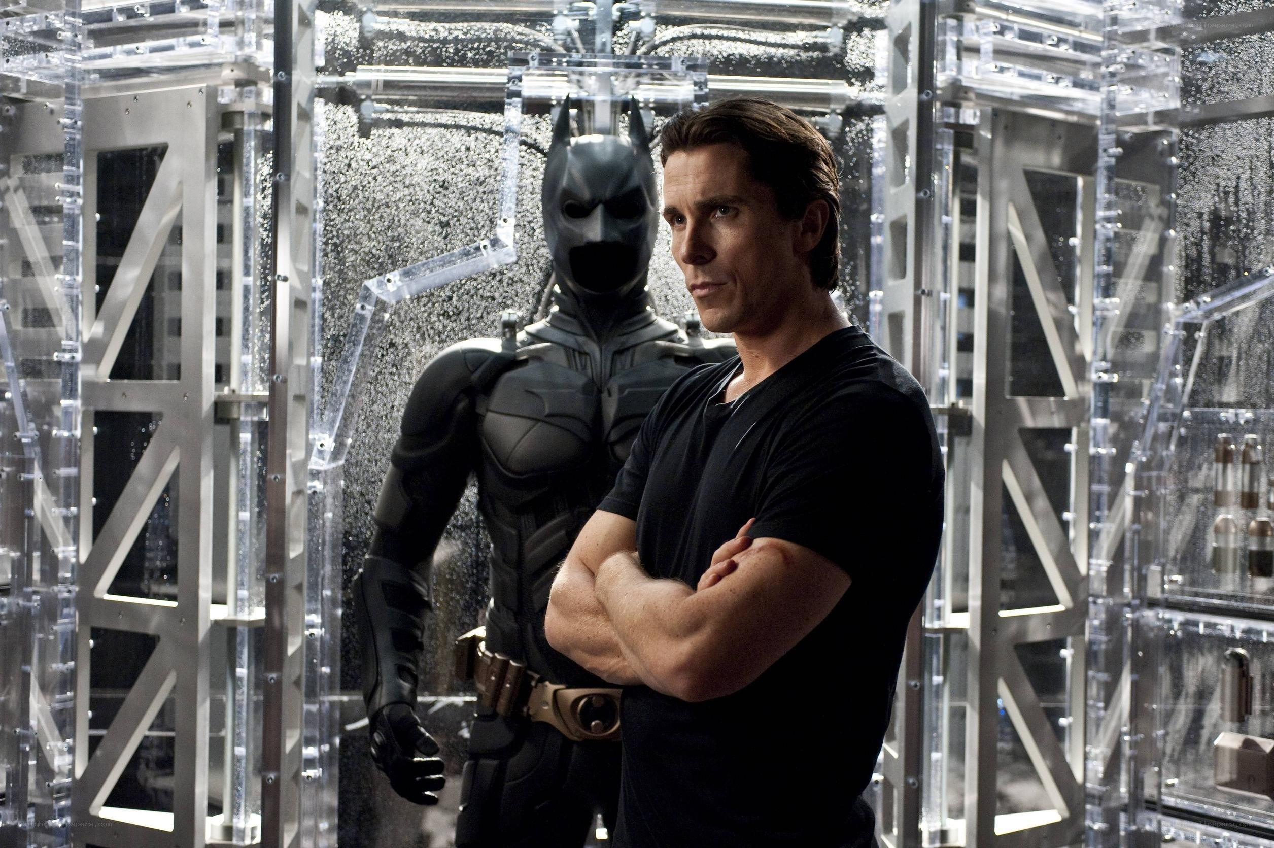 Batman and Bruce Wayne in lab