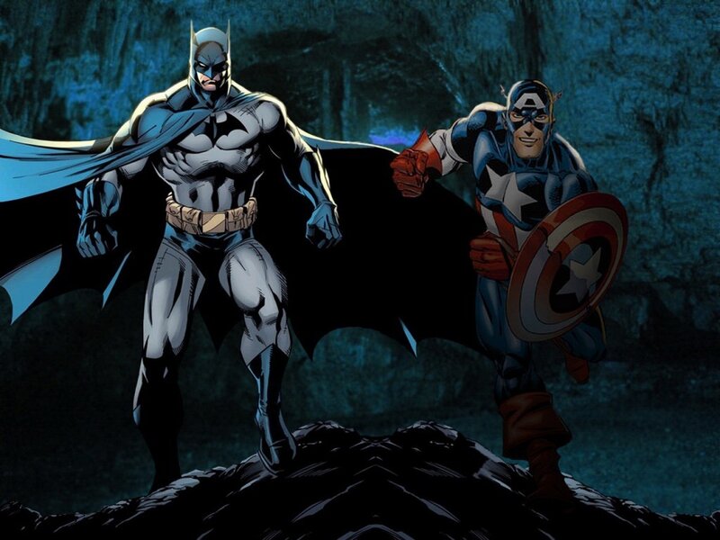 Batman and Captain America stand together