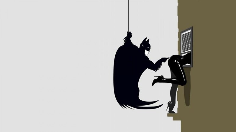Batman and Catwoman — Black, Dramatic, Illustration