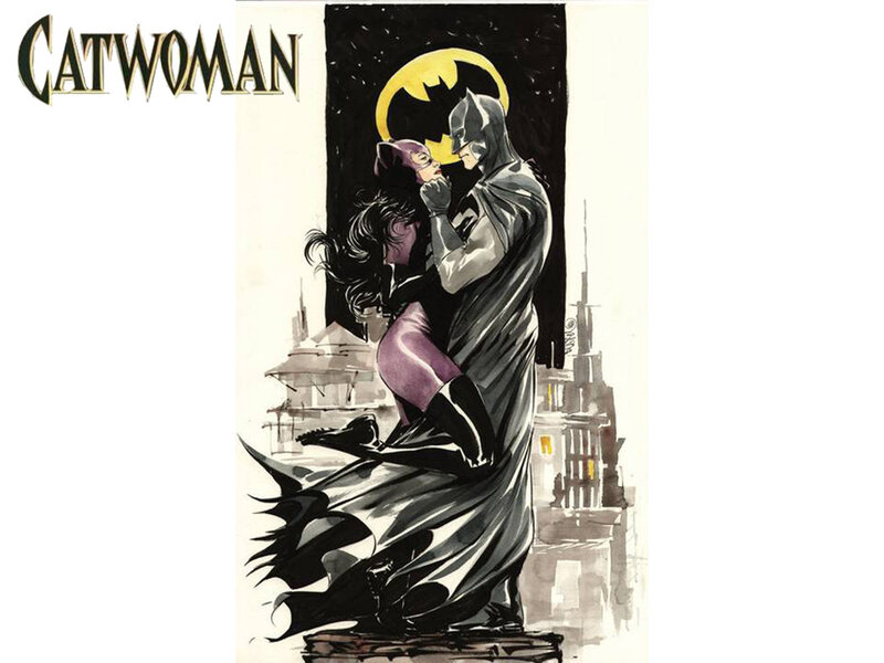 Batman and Catwoman — Black, Dramatic, Night