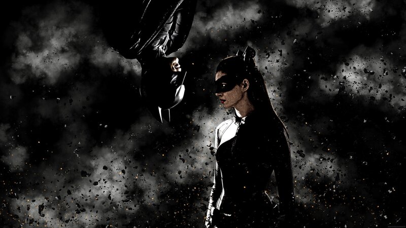 Batman and Catwoman confrontation