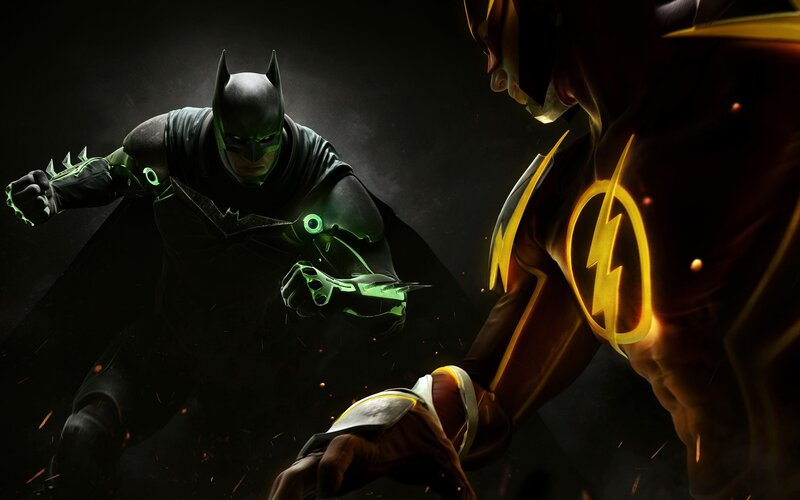Batman and Flash in Combat — Black