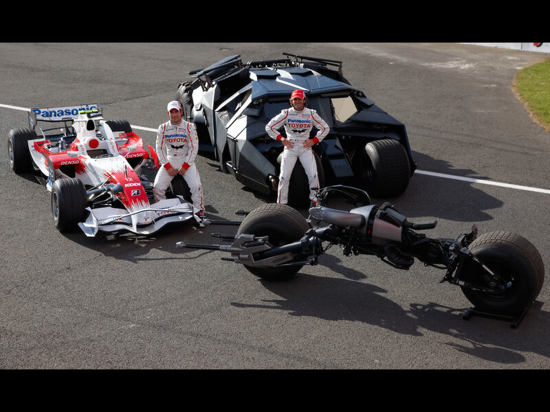 Batman and Formula One cars