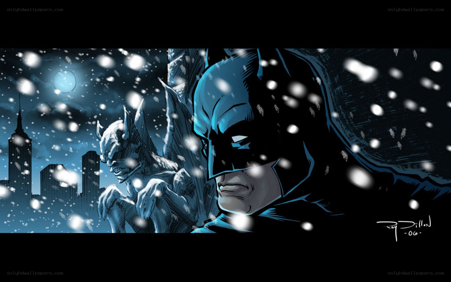 Batman and Gargoyle in Snow