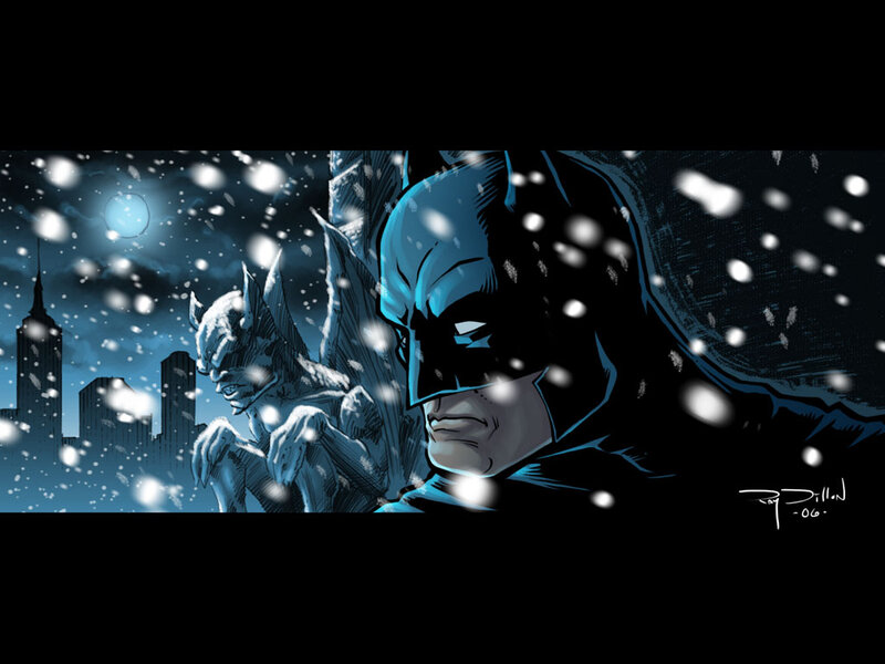 Batman and Gargoyle in Snow