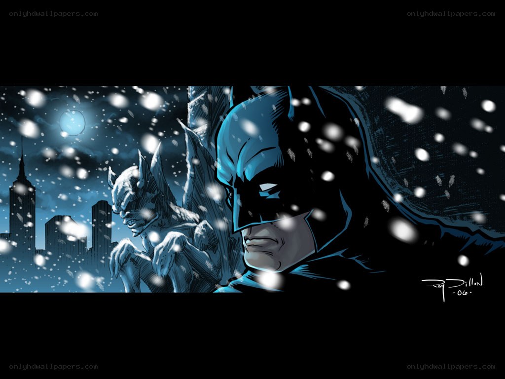 Batman and Gargoyle in Snow