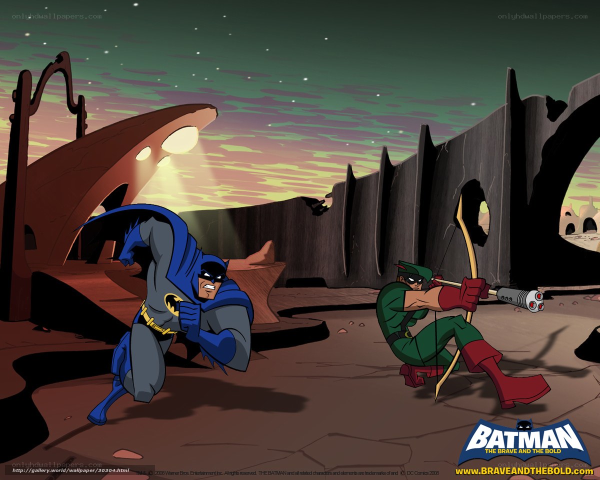 Batman and Green Arrow in action