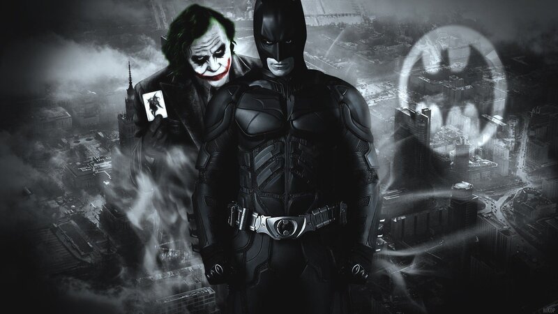 Batman and Joker — Black, Dramatic, Night