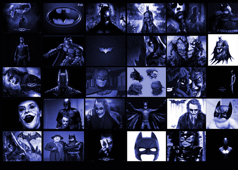Batman and Joker Collage — Blue