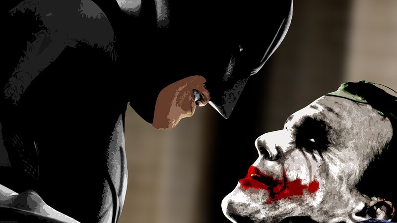 Batman and Joker Face-off — Black