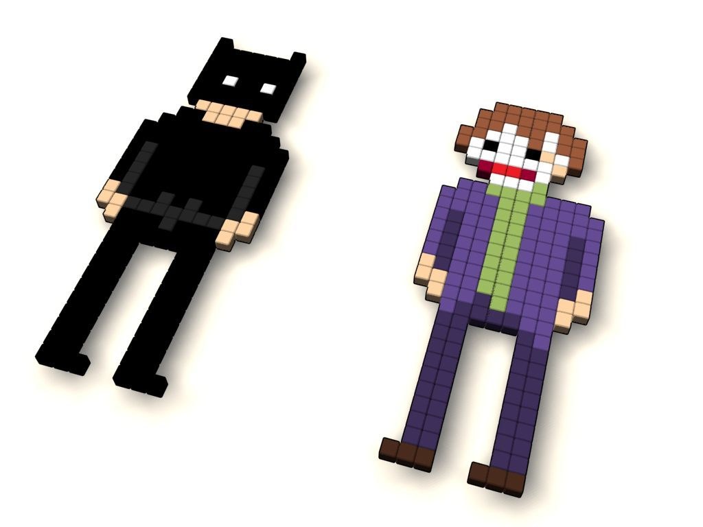 Batman and Joker pixel art
