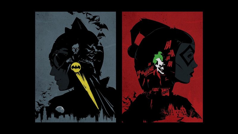 Batman and Joker Silhouettes — Black