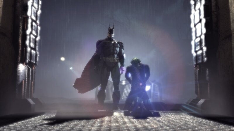 Batman and Joker Standing — Black, Dramatic, Night