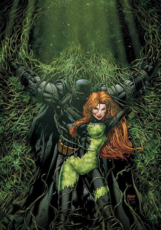 Batman and Poison Ivy in vines