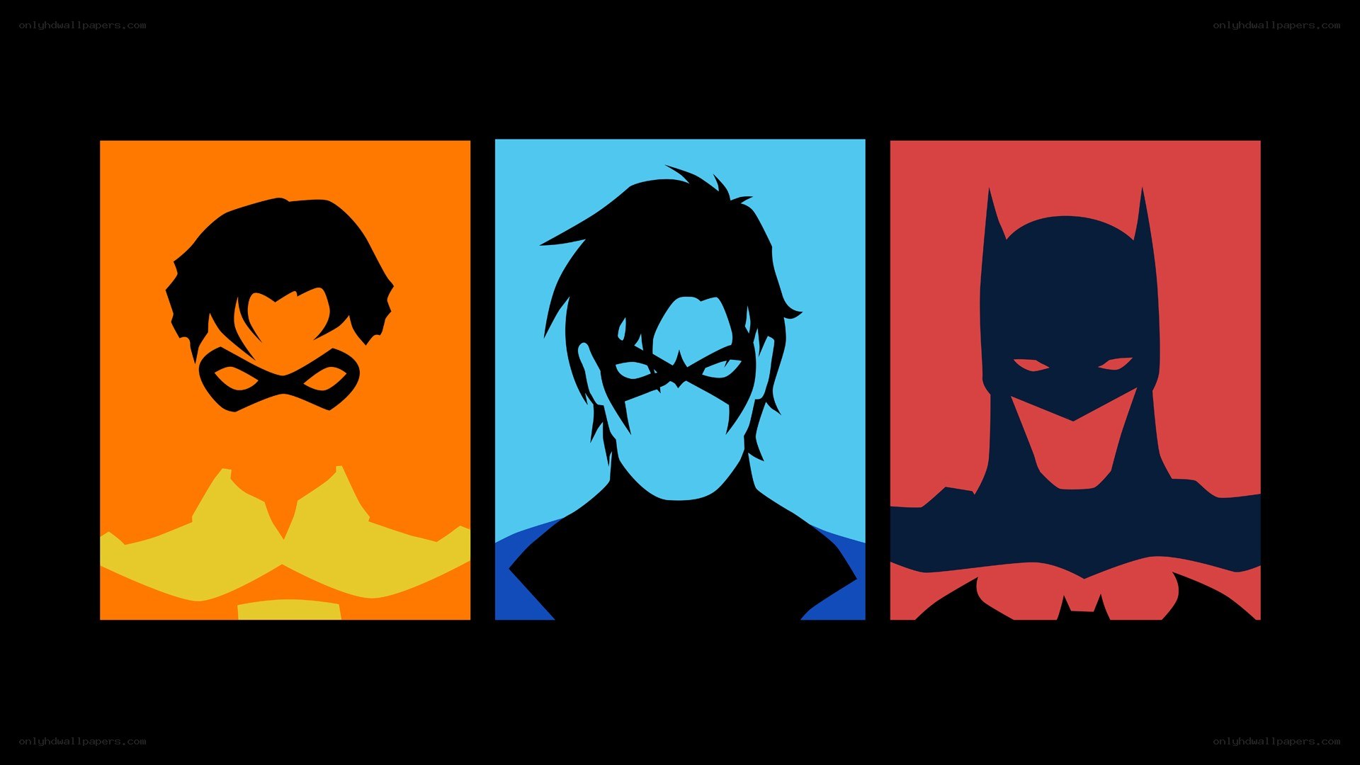 Batman and Robin character silhouettes