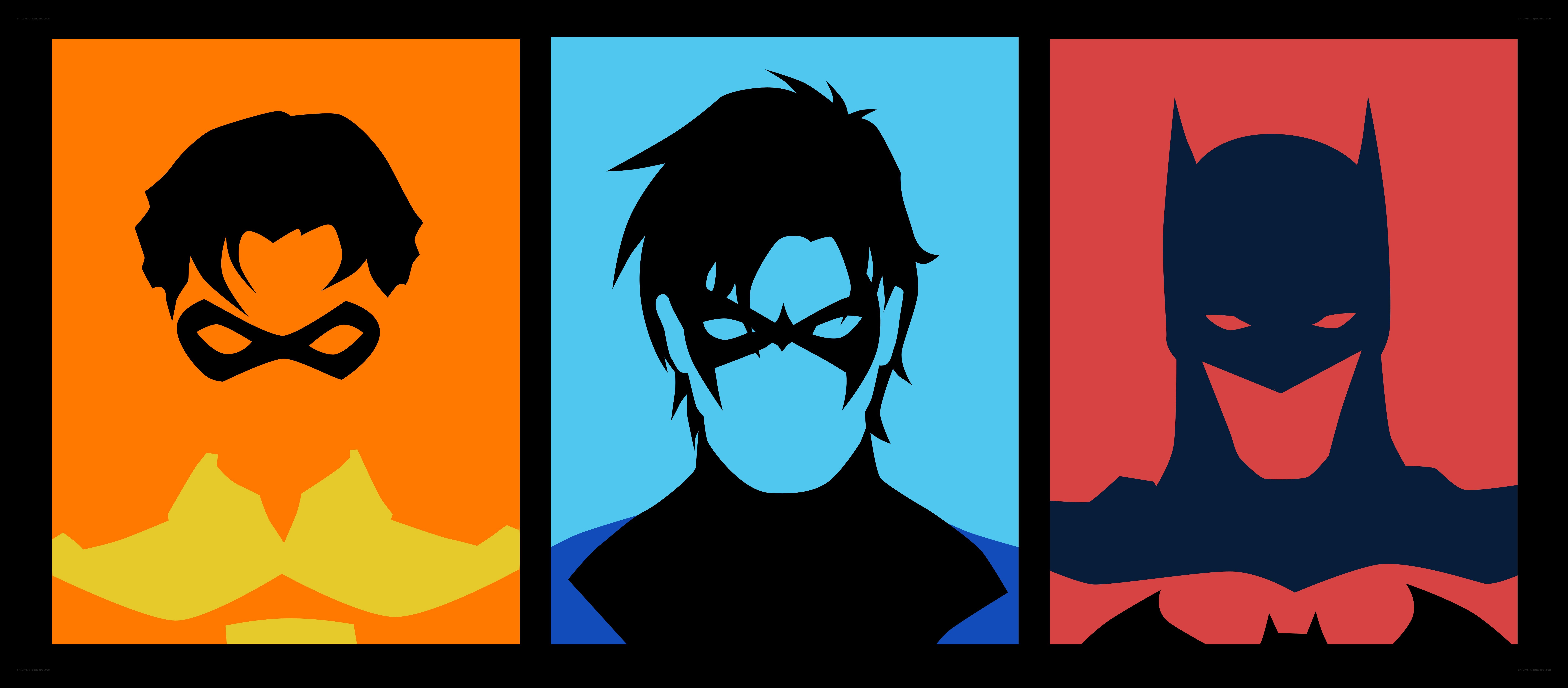 Batman and Robin character silhouettes