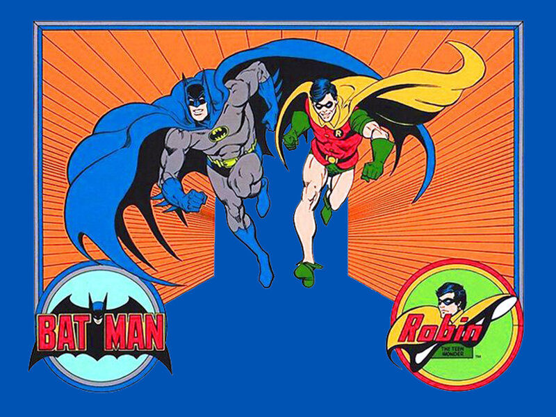 Batman and Robin Flying — Blue