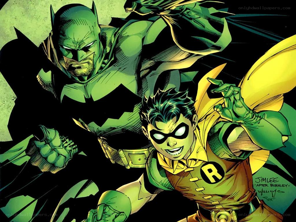 Batman and Robin in action