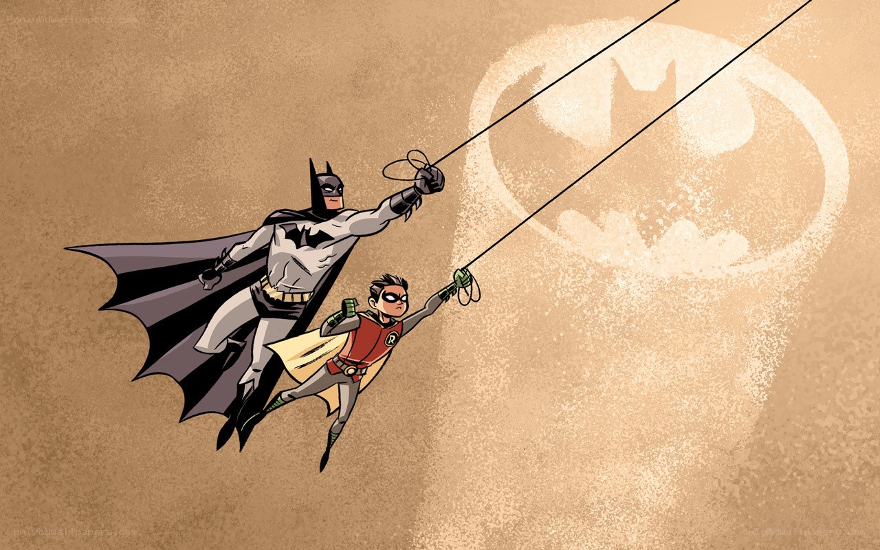 Batman and Robin in action