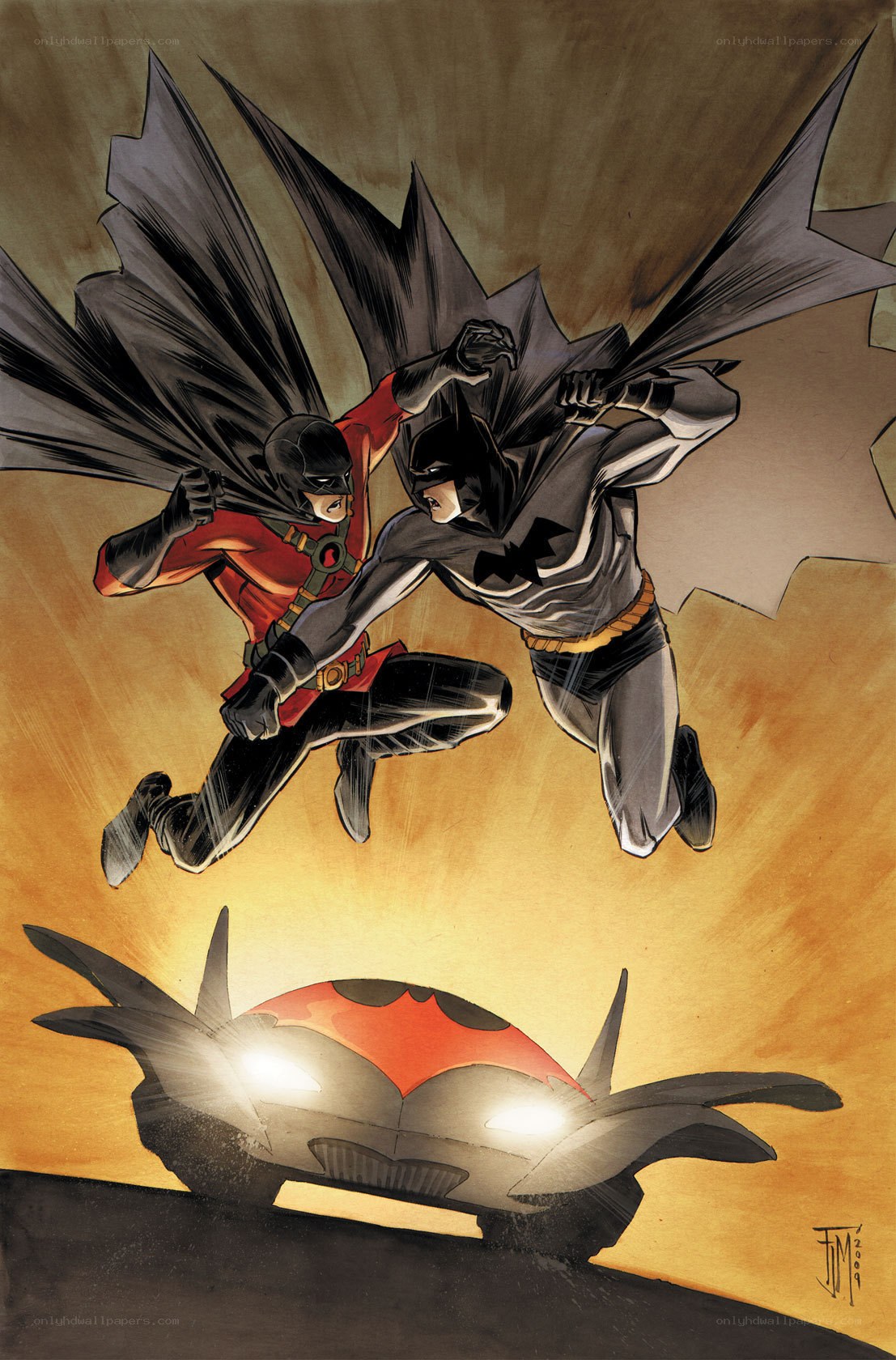 Batman and Robin in action