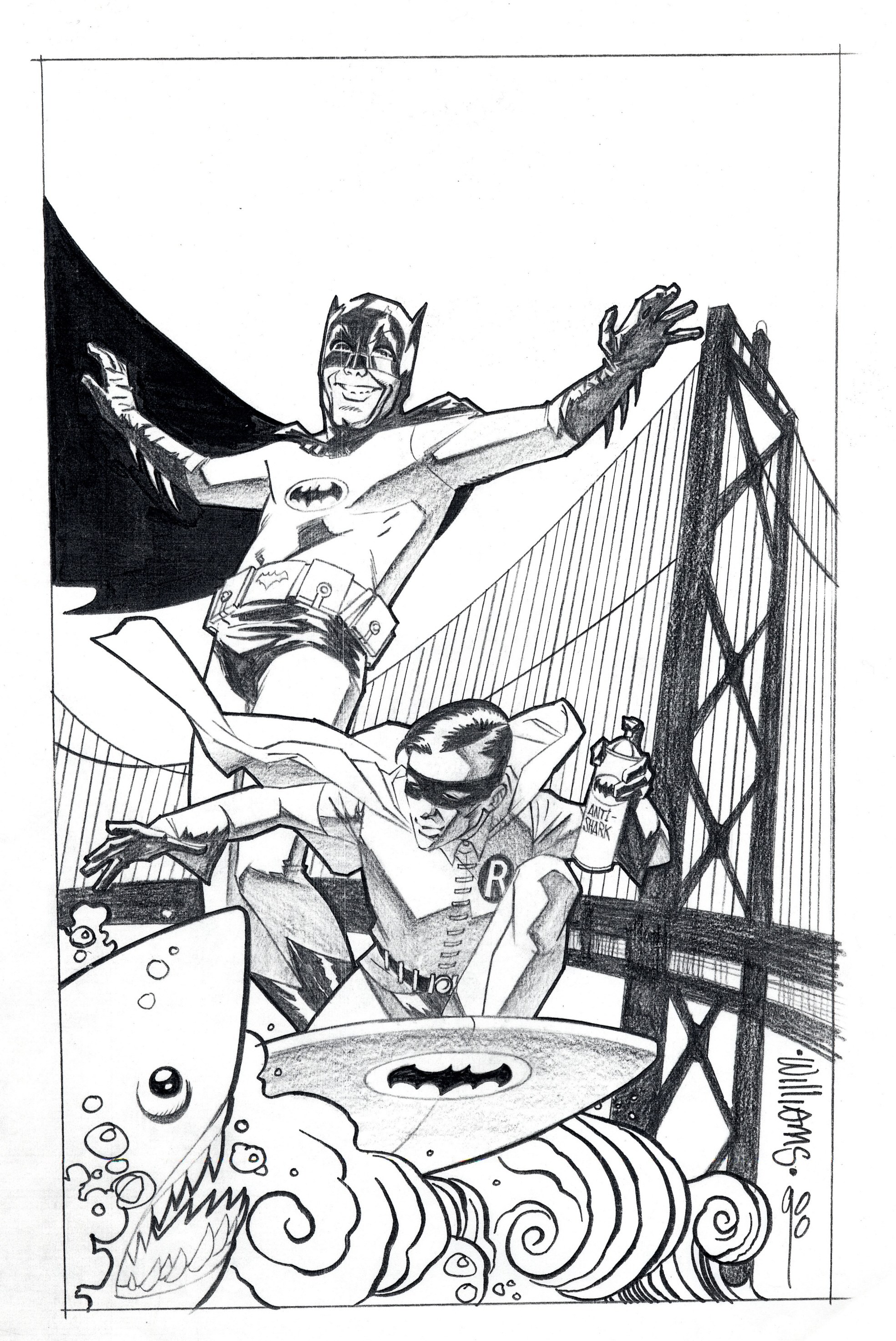 Batman and Robin in action