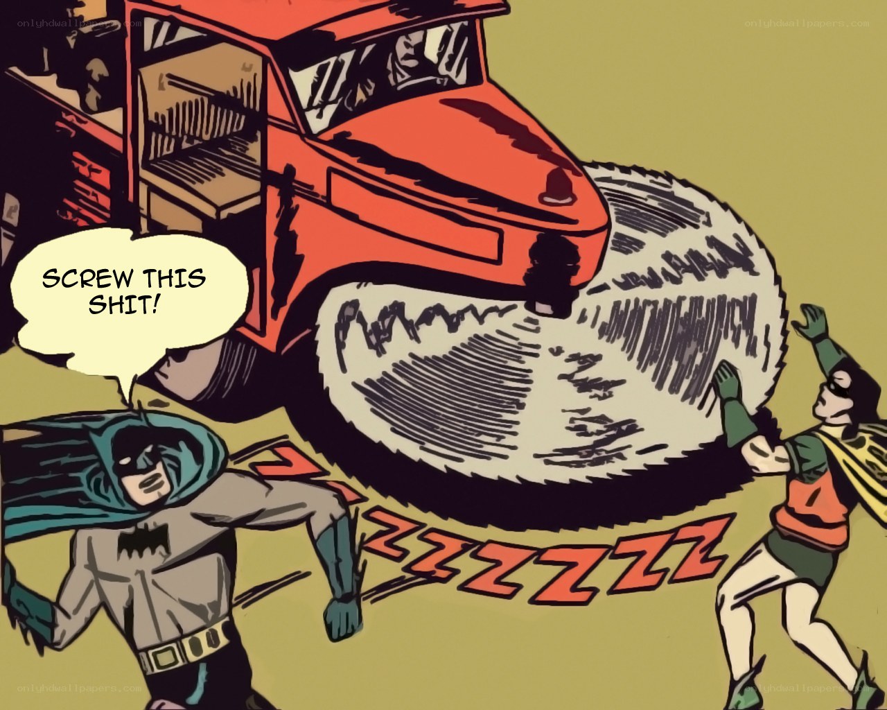 Batman and Robin in action