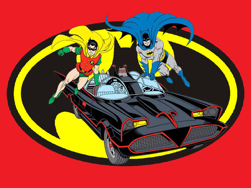 Batman and Robin in Batmobile — Red