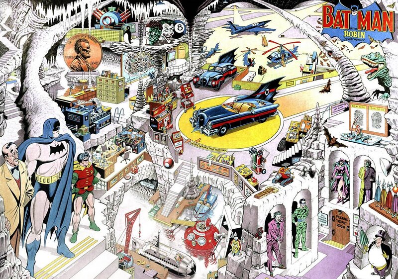 Batman and Robin in Cave — Blue, Dramatic