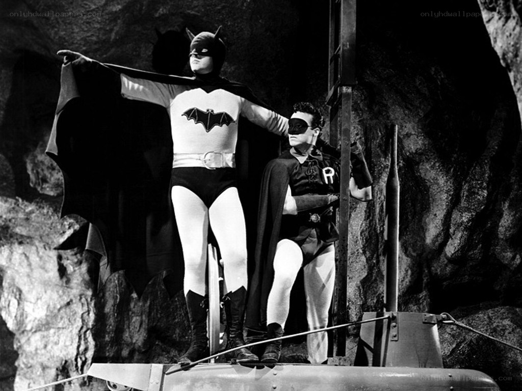 Batman and Robin in cave